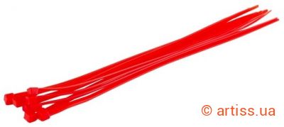 Купити MasterTool 2.5x150 мм червона (100 шт) стяжка Фото стяжка нейлонова 2.5x150 мм червона (100 шт) mastertool (20-1710)