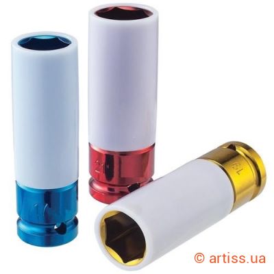 Фото головка ударна глибока 24 мм 1/2" кольорова force (4458524c)