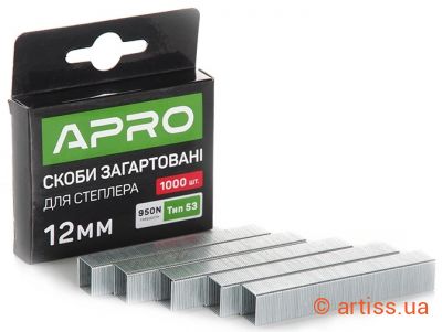 Купити Apro для степлеру 12*11,3*0,7mm (1000 шт) скоба Фото скоби загартовані для степлеру 12*11,3*0,7mm (1000 шт) apro (680148)
