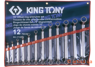 Купити King Tony 6-32 мм 12 од. кут 75° набір інструментів Фото набір накидних ключів king tony 6-32 мм 12 од. кут 75° (1712mr)