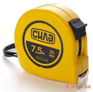 Купити Сила 7.5м*25мм рулетка Фото рулетка стандарт 7.5м х 25мм сила (500238)
