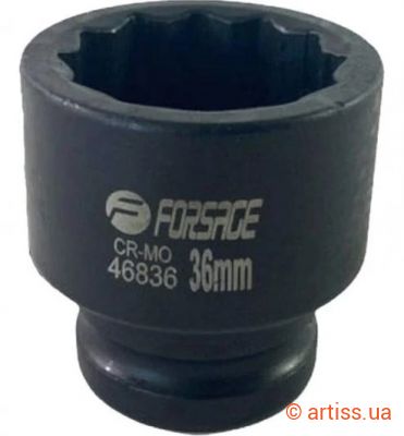 Фото ударна торцева головка 12-гранна 36 мм 3/4" forsage (f-46836)