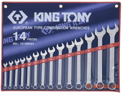 Купити King Tony 10-32 мм 14 од. набір інструментів Фото набір ключів комбінованих king tony 10-32 мм 14 од. (1214mr01)