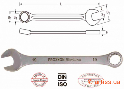 Фото ключ комбінований proxxon 5.5 мм кут 15° slim-line (23905)