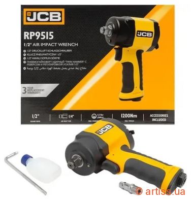 Фото гайковерт пневматичний 1/2" 610 нм 8500 об/хв. jcb tools (jcb-rp9515)
