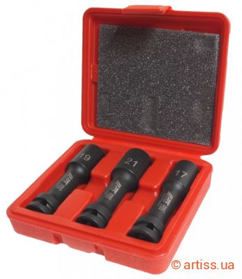 Фото набір ударних головок для литих дисків 17, 19, 21мм 1/2" jtc (5444)