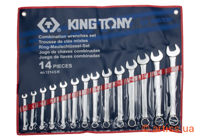 Купити King Tony 5/16" - 1-1/4" 14 од. набір інструментів Фото набір ключів комбінованих дюймових king tony 5/16" - 1-1/4" 14 од. (1214sr)