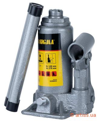 Фото домкрат гідравлічний пляшковий одноштоковий 2т standard sigma (6106021)