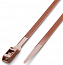 2) - Фото стяжка нейлонова кабельна з низьким профілем замку 8x400 світло коричнева apro (ctlc-10516)