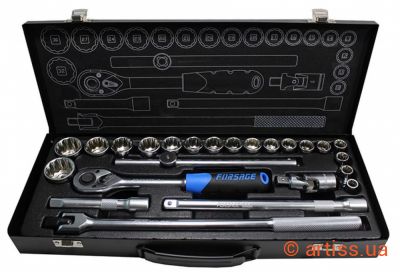 Фото набір 12-ти гранних головок 1/2", 24 предметів forsage (f-4246-9m)