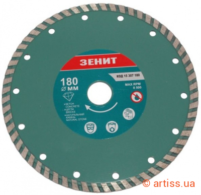 Фото диск алмазний турбо 180×7 мм зенит (15307180)