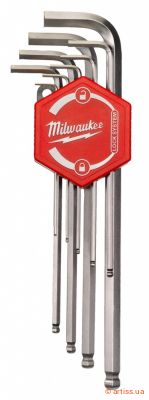 Фото набір шестигранних ключів hex 1.5-10 мм 9 од. з кулькою  milwaukee (4932478621)