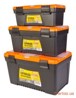 Фото набір скринь для інструментів з пластиковими замками органайзери 13"/15"/17" mastertool 79-2007