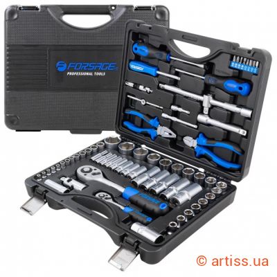 Фото набір инструментів 6-гранний 69 од 1/4", 1/2" forsage (f-4603-5)