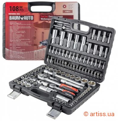 Фото набір инструментів 6-гранний 108 од 1/4", 1/2" baumauto (bm-41082-5)