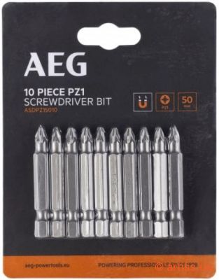 Купити AEG 1/4" L50мм PZ1 10шт біта Фото біта pz1 1/4" l50мм 10шт aeg asdpz15010 (4932479512)