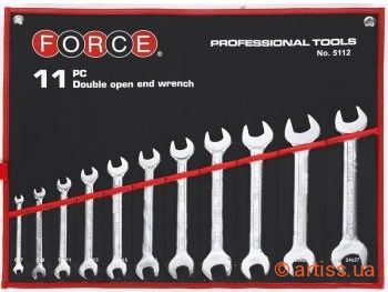 Купити Force 1/4"-1-1/4" 11 од. набір інструментів Фото набір ключів ріжкових дюймових 1/4"-1-1/4" 11 од. force (5112s)