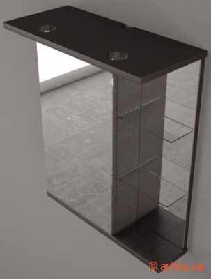 Фото шкаф-зеркало fancy marble шз-8в 58 см (венге)